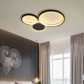 Fixture for LED Flush Mount Black Ring Ceiling Light