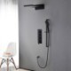 Rainfall Shower Tap Head Shower Hand Shower Modern Black Shower Faucet Set