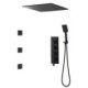 Luxury Black Shower System with Rain Shower Head, Handheld Sprayer, and Body Spray