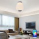 Remote Control Bluetooth Music Speaker Light Bedroom Bar RGB LED Flush Mount Ceiling Light