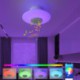 Remote Control Bluetooth Music Speaker Light Bedroom Bar RGB LED Flush Mount Ceiling Light