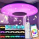 Remote APP Control Bluetooth Music Speaker Lamp 36W RGB LED Flush Mount Ceiling Light Decorative Lamp