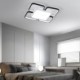 Simple LED Flush Mount Lighting Black & White Square Frame Bedroom Living Room