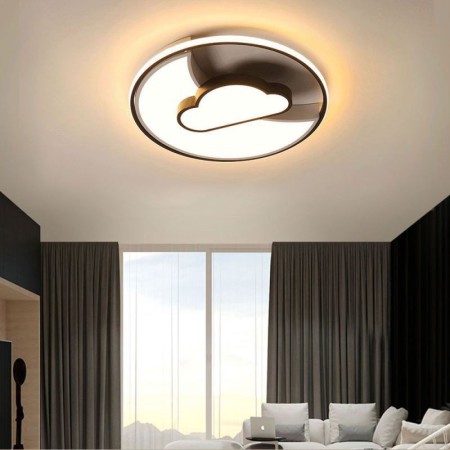 LED Flush Mount Ceiling Light with Moon and Clouds for Bedroom, Kids Room