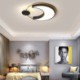 Bedroom Kids Room Modern Acrylic LED Flush Mount Moon and Circle Ceiling Light