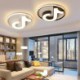 Acrylic Ceiling Light Bedroom Kids Room Musical Note LED Flush Mount Light Fixture