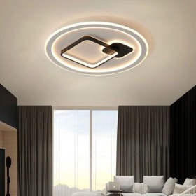 Round and Square Flush Mount Light Fixture Bedroom Living Room Modern Minimalist LED Ceiling Lamp