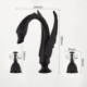 3 Pieces Swan Shape Widespread Bathroom Sink Faucet with 2 Handles Vanity Basin Mixer Tap