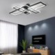 Modern Geometric Linear Decorative Light Fixture Living Room Office 4-Light LED Flush Mount Ceiling Light