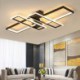 Modern Geometric Linear Decorative Light Fixture Living Room Office 4-Light LED Flush Mount Ceiling Light