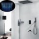 Hand Shower+Rainfall Shower Head LED Optional Wall Mounted Shower Faucet System