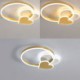 Bedroom Living Room Modern Acrylic LED Flush Mount Gold Double Heart Ceiling Light