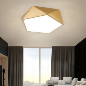 Bedroom Living Room Gold Geometric LED Flush Mount Acrylic Ceiling Light