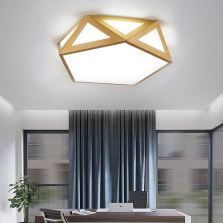 Bedroom Living Room Gold Geometric LED Flush Mount Acrylic Ceiling Light