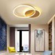 Bedroom Living Room Modern LED Flush Mount Round Gold Ceiling Light