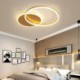 Bedroom Living Room Modern LED Flush Mount Round Gold Ceiling Light