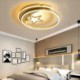 Gold Acrylic Light Fixture Bedroom Kids Room Moon Star LED Flush Mount Ceiling Light