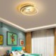 Gold Acrylic Light Fixture Bedroom Kids Room Moon Star LED Flush Mount Ceiling Light