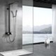 Optional Colors: Modern Brass Shower Faucet Set Right Angle Shower Faucet System Black/Brushed Gold