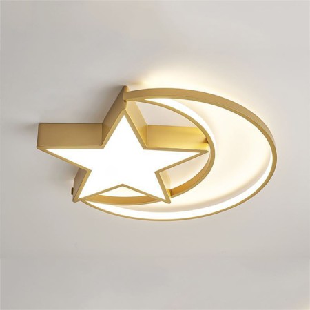 Bedroom Kids Room Moon Star LED Flush Mount Simple Acrylic Ceiling Light