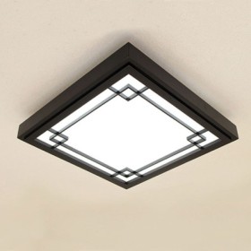 Nordic Simple LED Ceiling Light Living Room Bedroom Balcony Wooden Lighting Modern Black Ceiling Light