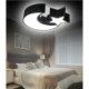 Moon and Star LED Flush Mount Black and White Modern Simple Style Living Room Dining Room Bedroom