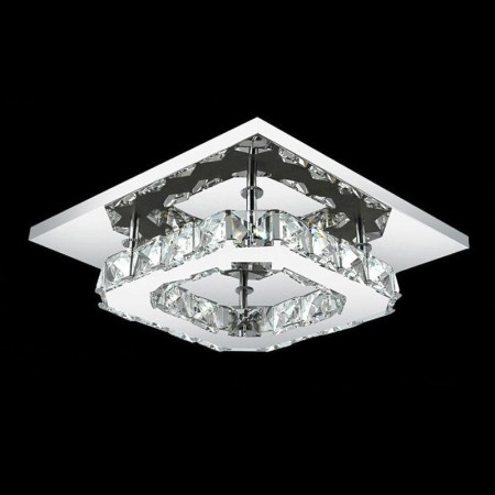 Energy Saving LED Crystal Flush Mount 1 Light Modern Transparent Electroplating Stainless Steel