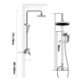 Piano Button Switch 10 Inch Rain Shower Head With Handheld Spray Combo