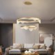 LED Ceiling Light Living Room Bedroom 2 Light Golden Wave Ripple Pendant Light