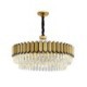 Study Living Room Modern LED Glass Pendant Light Stainless Steel Circular Chandelier