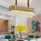 Living Room Dining Room Contemporary LED Oval Chandelier Glass Pendant Light