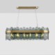 Unique Color Rectangle Ceiling Light Living Room Kitchen Island Minimalist LED Glass Pendant Light