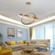 Acrylic Double Rings LED Pendant Light 60+40cm/80+60cm