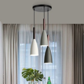 Three Light Creative Aluminum Art Light Fixture Cafe Bar Modern Simple Pendant Light