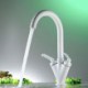 Brass Kitchen Sink Faucet with Dual Handles and 360-Degree Rotation Tap