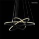 80+60+40cm Modern LED Pendant Light Black Ring Ceiling Light 3 Circles