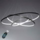 80+60+40cm Modern LED Pendant Light Black Ring Ceiling Light 3 Circles