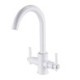 Brass Kitchen Sink Faucet with Dual Handles and 360-Degree Rotation Tap