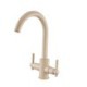 Brass Kitchen Sink Faucet with Dual Handles and 360-Degree Rotation Tap