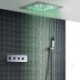 Multi Function Concealed Shower Faucet System with Chrome LED Thermostatic Shower Set