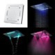 Infrared Remote Controlled LED Large Square Rainfall Shower Head 20 Inch