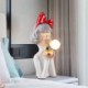 Resin Girl Blowing Bubbles Table Lamp Modern Desk Light