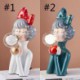 Resin Girl Blowing Bubbles Table Lamp Modern Desk Light