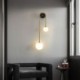 2-Light Gold Modern Brass Wall Light For Bedroom Globe Glass Wall Sconce Lighting