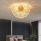 Semi-circular glass flush mount modern decorative flower shaped ceiling light for bedroom living room