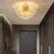 Semi-circular glass flush mount modern decorative flower shaped ceiling light for bedroom living room