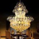 Simple Crystal Pendant Light Bedroom Living Room Modern Gold Empire Chandelier