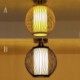 Creative Round Bamboo Ceiling Light Porch Hallway Cloakroom Lighting Unique Semi Flush Mount