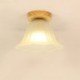 Semi Flush Mount Wooden Nordic Flower Ceiling Light Living Room Bedroom Study Lighting