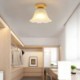 Semi Flush Mount Wooden Nordic Flower Ceiling Light Living Room Bedroom Study Lighting